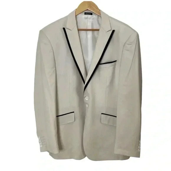 Angelino Mens White Formal Two Button Evening Blazer - Picture 1 of 9